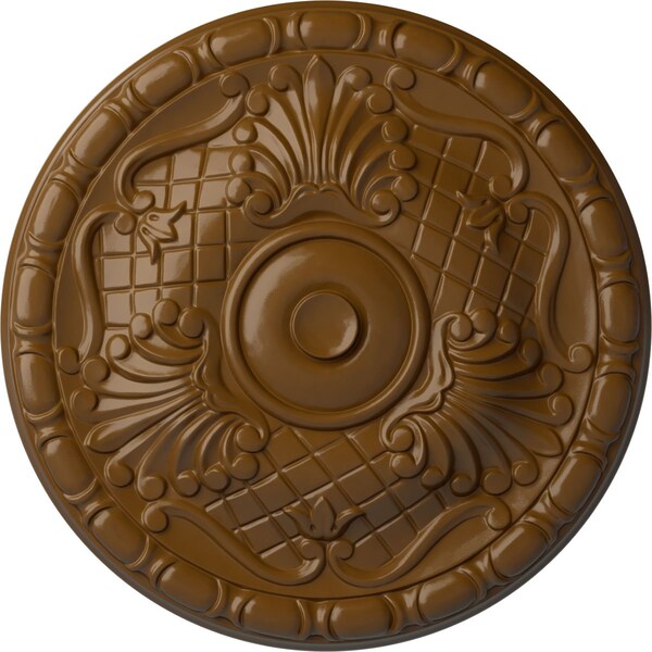 Ekena Millwork Amelia Ceiling Medallion (Fits Canopies up to 4 1/8"), Hand-Painted Smokey Topaz, 15 3/4"OD x 5/8"P CM16AMSTF - main